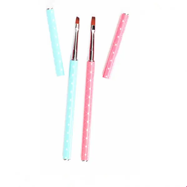 Beauty Pink And Blue Cosmetic Brush Nylon Nail Art Brush Nail Art Pen And Brush Set With Cover Sedona Nail Art Dotting Tools