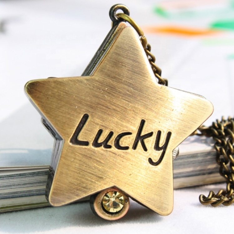 Горячая оптовая продажа антикварные lucky star антикварные кварцевые карманные часы