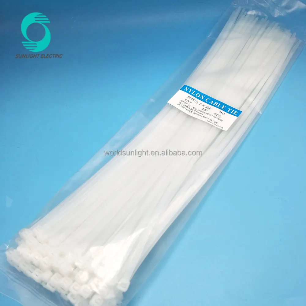 XLC-3.6*350 350mm Natural color white self-locking plastic nylon cable tie