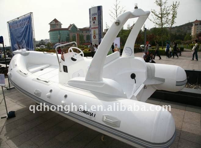 CE RIB520 fiberglass inflatable boats luxury yacht with cabin outboard motor