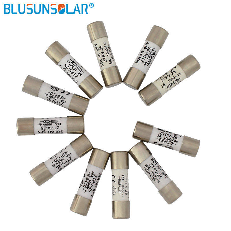 Solar PV DC Fuse 1A/2A/3A/4A/6A/8A/10A/12A/15A/20A/25A/30A/32A 1000V 10*38MM
