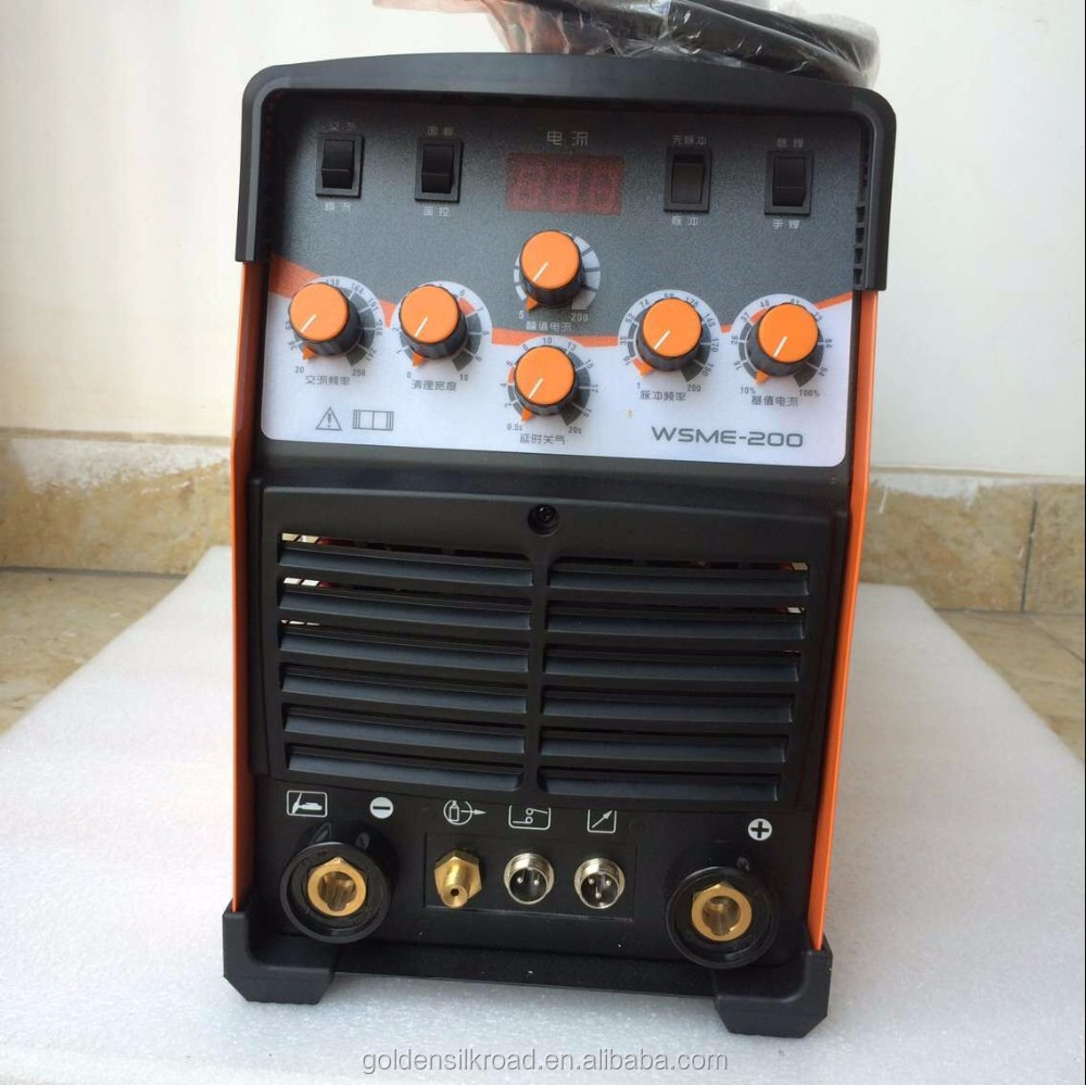 220V WSME-200 AC DC Импульсная tig сварка сварочный аппарат алюминиевый TIG-200 TIG-200P