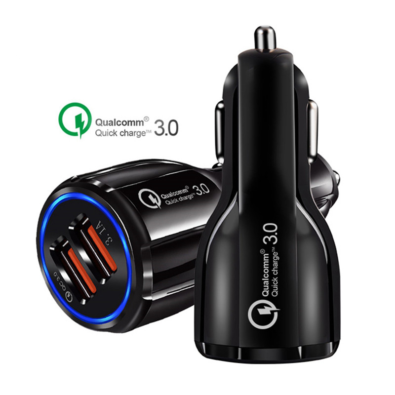 Xinbest высокое качество qc3.0 qc3.1 маленькое быстрое автомобильное зарядное устройство адаптер прикуриватель двойной usb Автомобильное зарядное устройство для телефонов