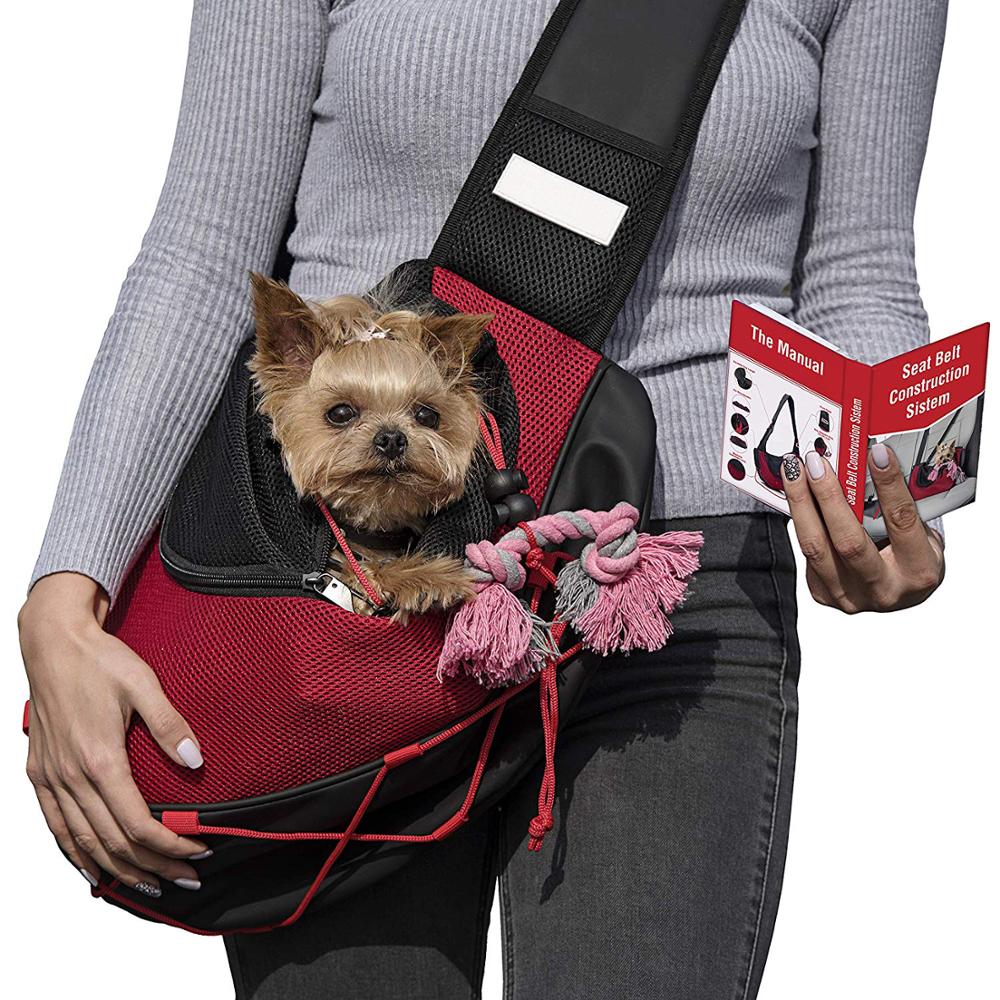 Travel Dogs Carrier Bag Pet Sling Bag for Cats Hands Free Mesh Pet Cages Carriers & Houses Small Animals Soft-sided Carriers
