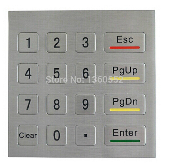 Металлическая клавиатура IP65 из нержавеющей стали 4*4 Vanding
