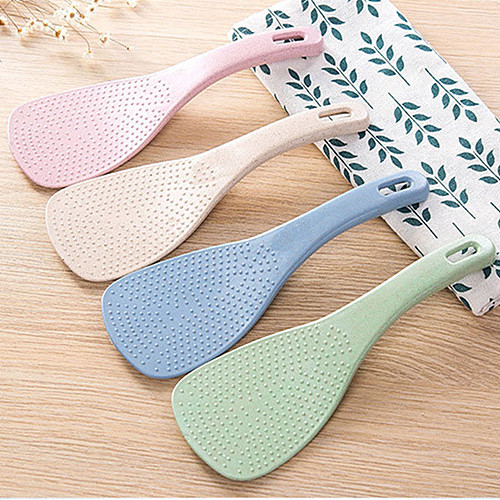 China Suppliers Natural Plastic Reusable Wheat Straw Rice Cooker Spoon