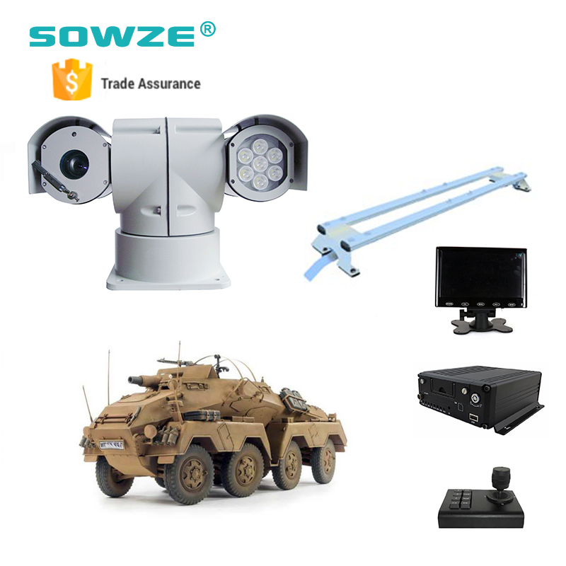 Военная система видеонаблюдения содержит HD PTZ-камеру, мобильный видеорегистратор, контроллер клавиатуры и монтажный кронштейн