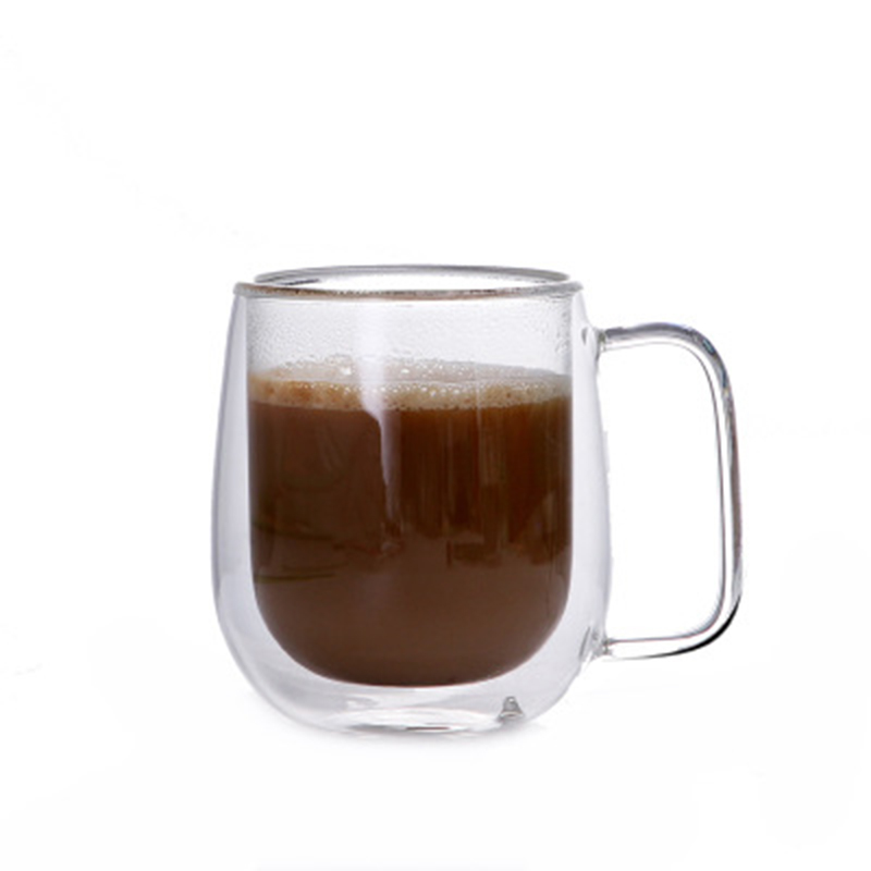 Borosilicate Double Heat Resistant Glass Creative Customize Logo Coffee Mug
