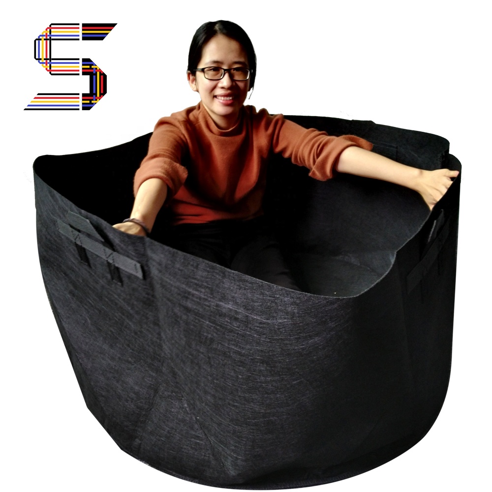 High Strength Fabric Felt Plant Grow Bag New Style Handmade 400 Gallon Big Grow Bags Home Garden Fabric Pots Grow