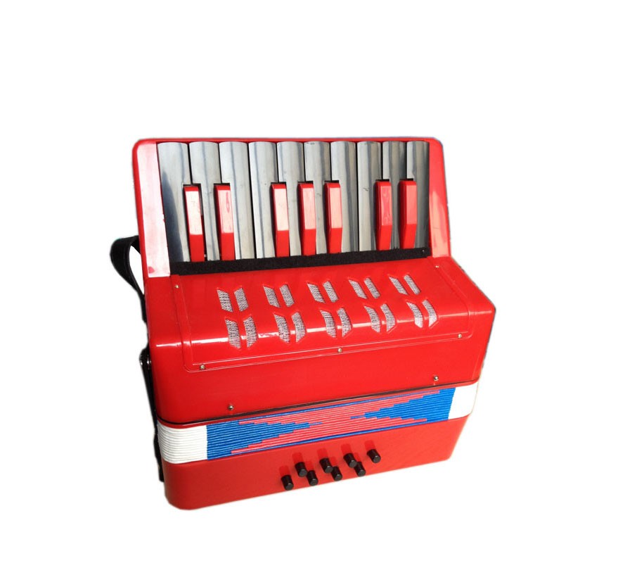 17 key 8 bass popular and colorful red accordion in black key for sale