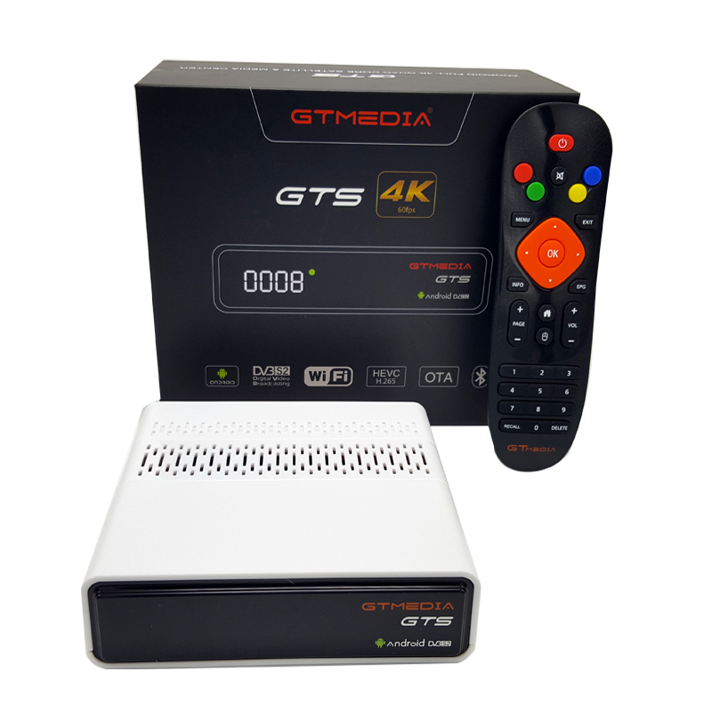 GTmedia GTS-цифра спутниковый телевизионный ресивер DVB-S2 dvb s2 Android 6,0 TV BOX + DVB-S/S2 смарт-Телевизорная коробка 2Гб RAM 8Гб ROM S905D BT4.0 комплект компьютерной приставки к телевизору