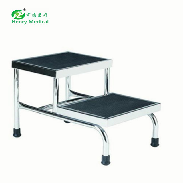 2 layers stainless steel patients step medical double step stool for patient