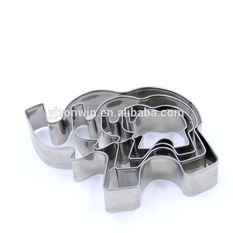 Item A1-056 Different Size Cute Elephant Shape Stainless Steel Cookie Cutter