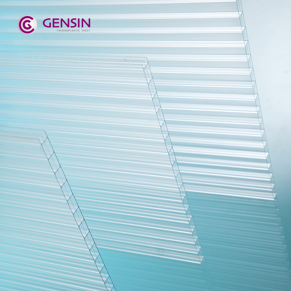 GENSIN produced clear 12mm triple layer polycarbonate sheet