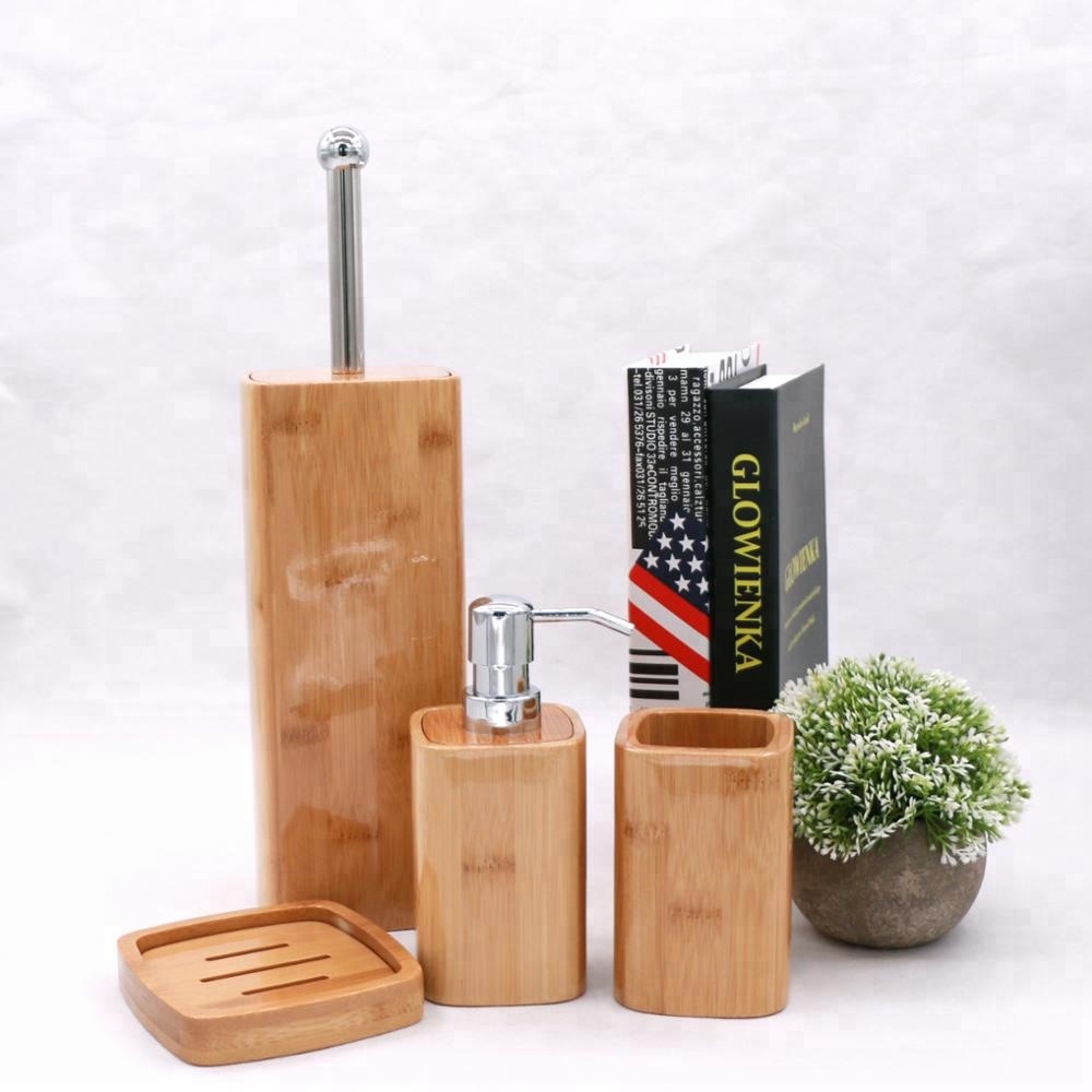 Home luxury durable bathroom set white customized fast delivery wholesale wooden bathroom accessories
