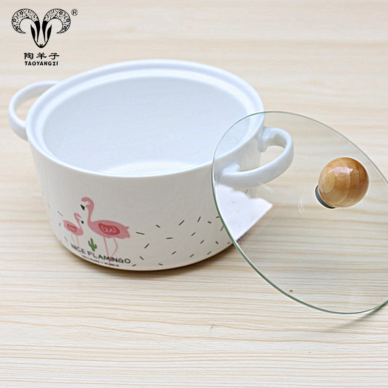 Non-stick porcelain cooking pot with Ceramic Coating Cookware