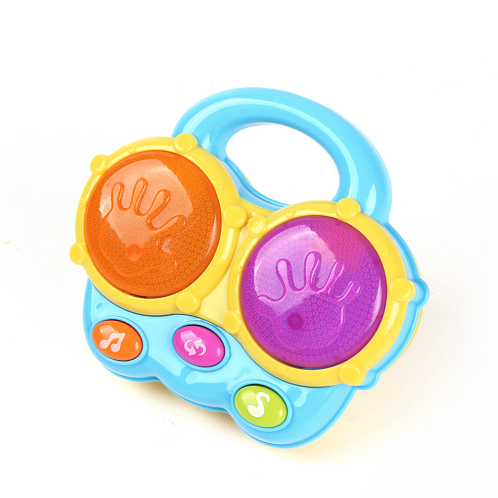 top toy mini plastic musical hand electric drum set with light for toddler