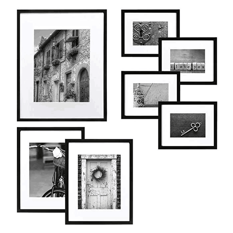 5 видов цветов черно-белая твердая древесина A1 A2 A3 A4 8X10 11X14 дюймов фоторамка с ковриком