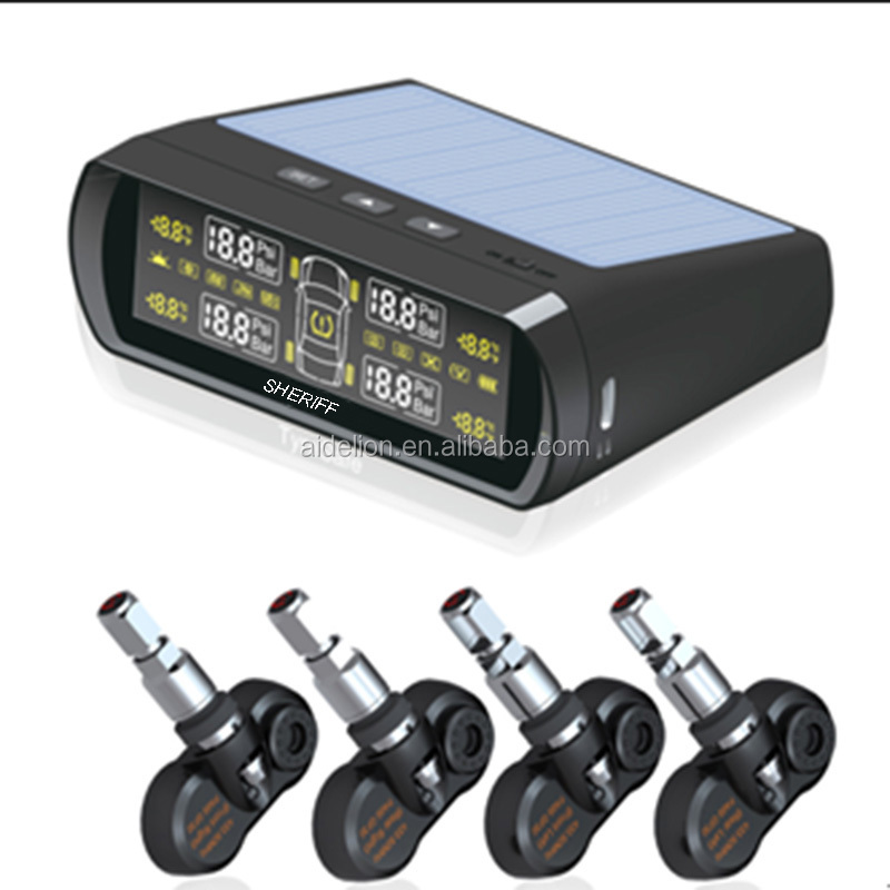Система контроля давления в шинах, высокоточная Беспроводная TPMS «сделай сам» на солнечной батарее, с черным датчиком
