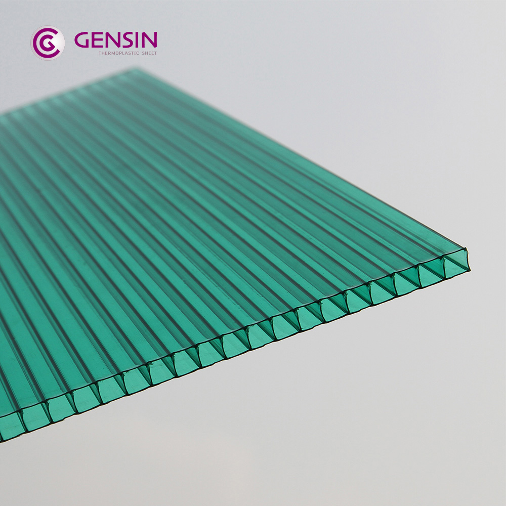 Alibaba high quality 2100*5800/11800mm 2wall 6mm policarbonate roof