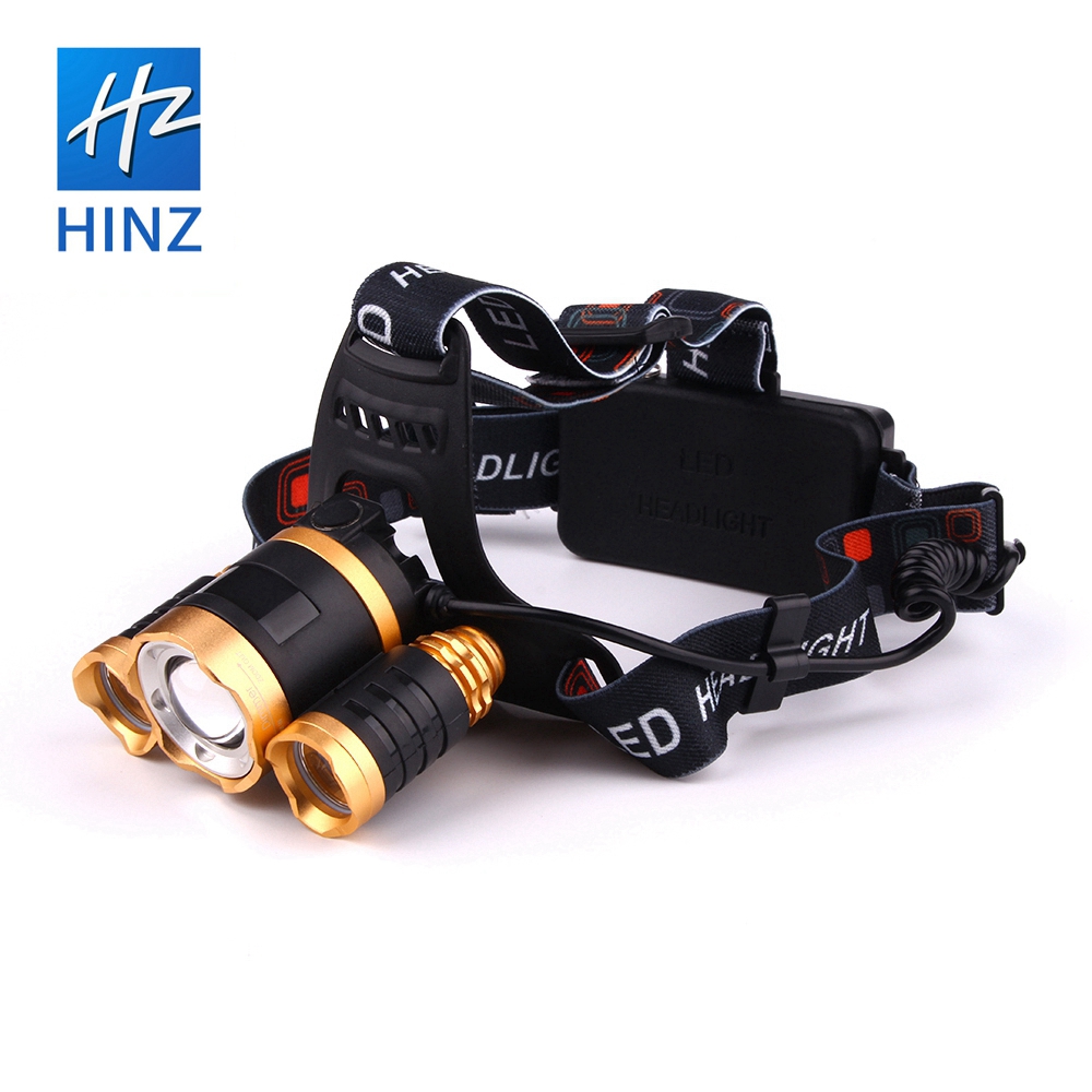 HINZ 3 * CREE XM-L T6 перезаряжаемый светодиодный фонарик высокой мощности с батареей 2*18650 1500 мл