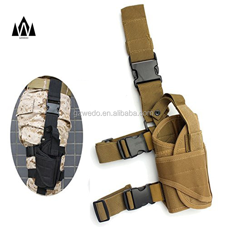 Adjustable Tactical Army Pistol Pouch Holder Gun Bag Drop Leg Holster for Right Drop Leg