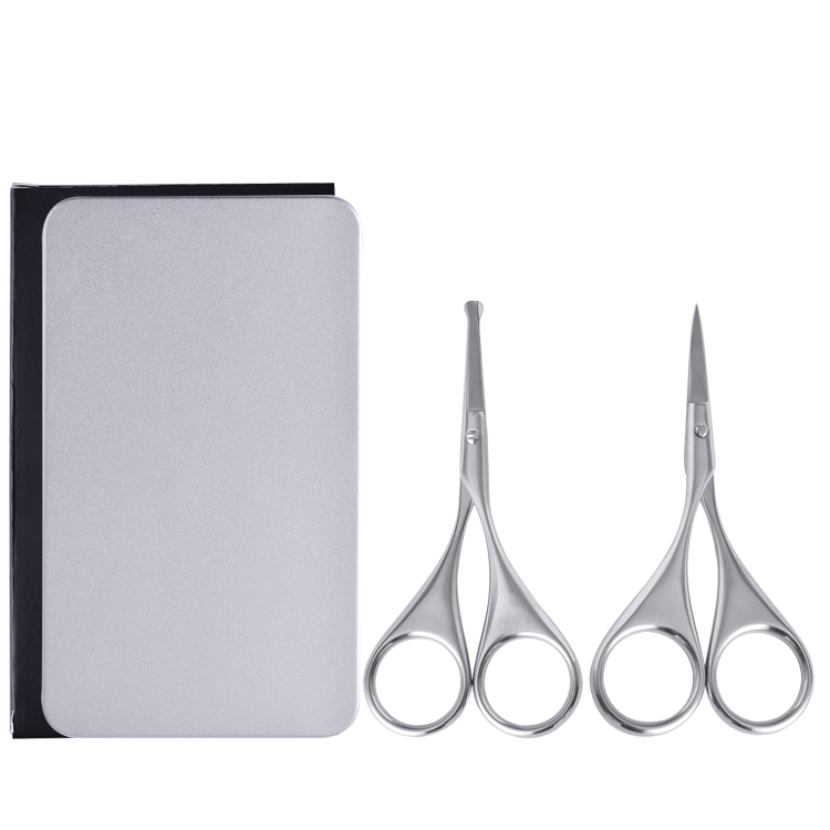 Пакет 2 нержавеющая сталь профессиональный красота scissor точность sharp Усы Борода ножницы в металлической коробке
