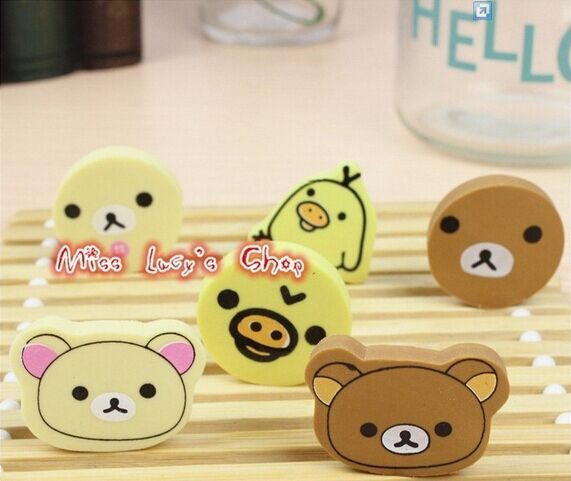 1 лот = 60 шт./корейские канцелярские принадлежности kawaii cute Rilakkuma ластик школьные принадлежности рекламный подарок 345345