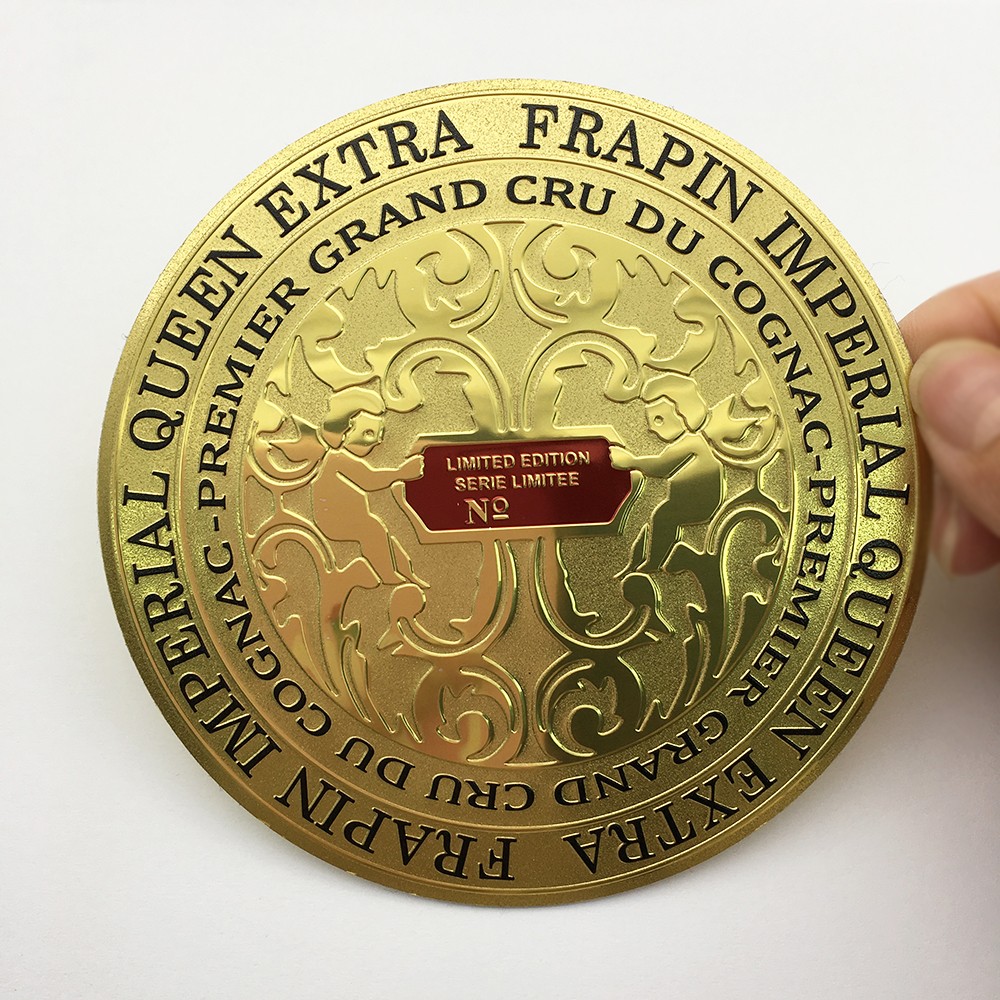 2020 новый дизайн, высокое качество, позолоченная рельефная Косметическая металлическая наклейка на бутылки под заказ, этикетка для духов