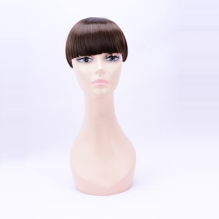 Synthetic front hair piece clip on hair bangs