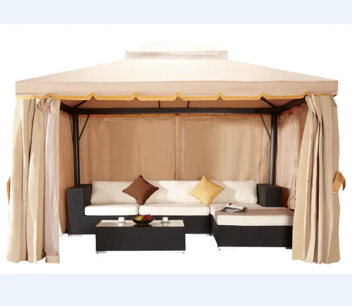 Professional aluminium outdoor gazebo tent waterproof gazebo with sides curtain and net