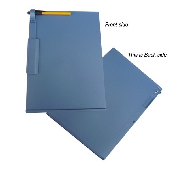 durable ABS plastic horizontal clipboard with pen holder