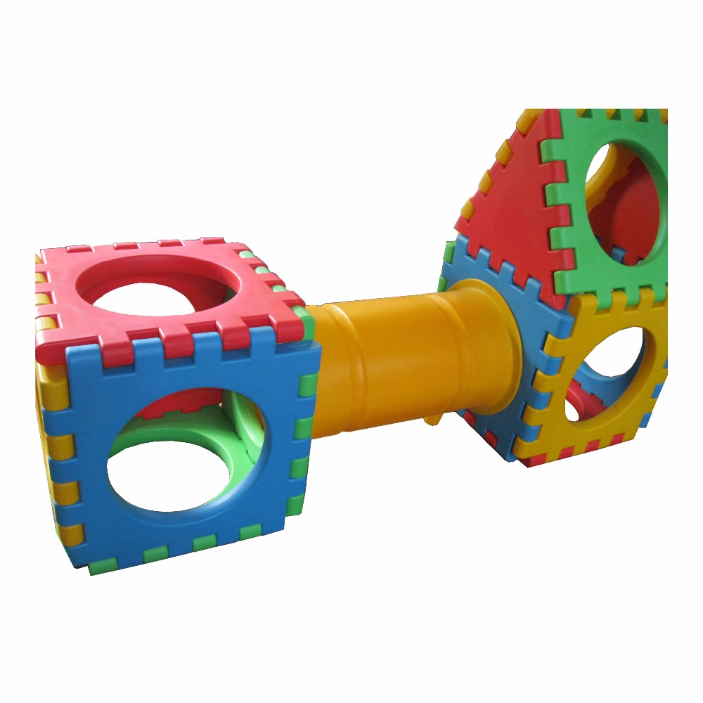 Головоломки Building Block HDPE Пластиковые Коробка Играть Дома с Туннелем