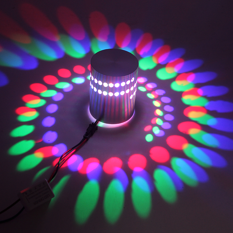 Современный декоративный настенный RGB-светильник со спиральным отверстием и инфракрасным пультом дистанционного управления для настенного светильника, 2021