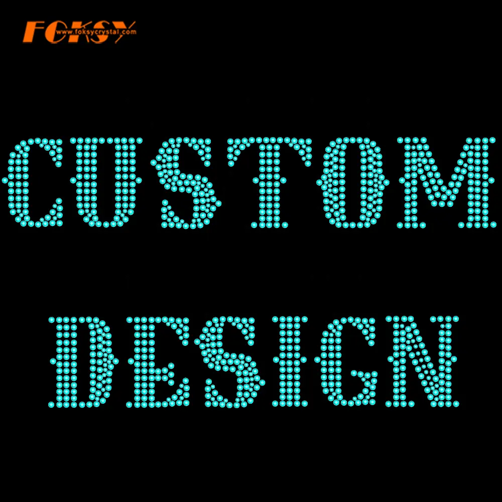 Custom Design Hot Fix Rhinestone Transfer For T-Shirt