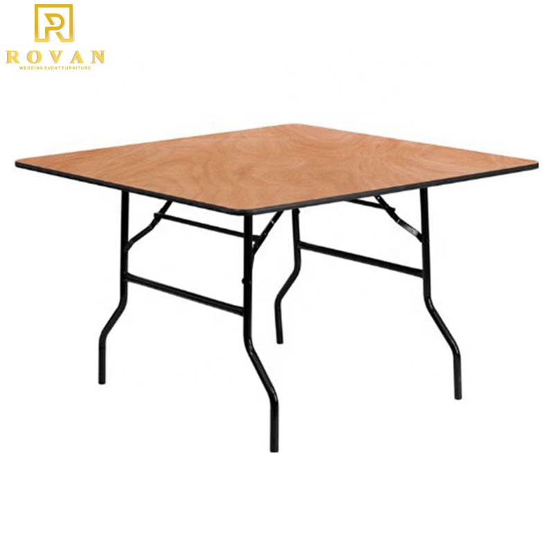 High quality wedding banquet tables plywood foldable dining wood chairs and table for events