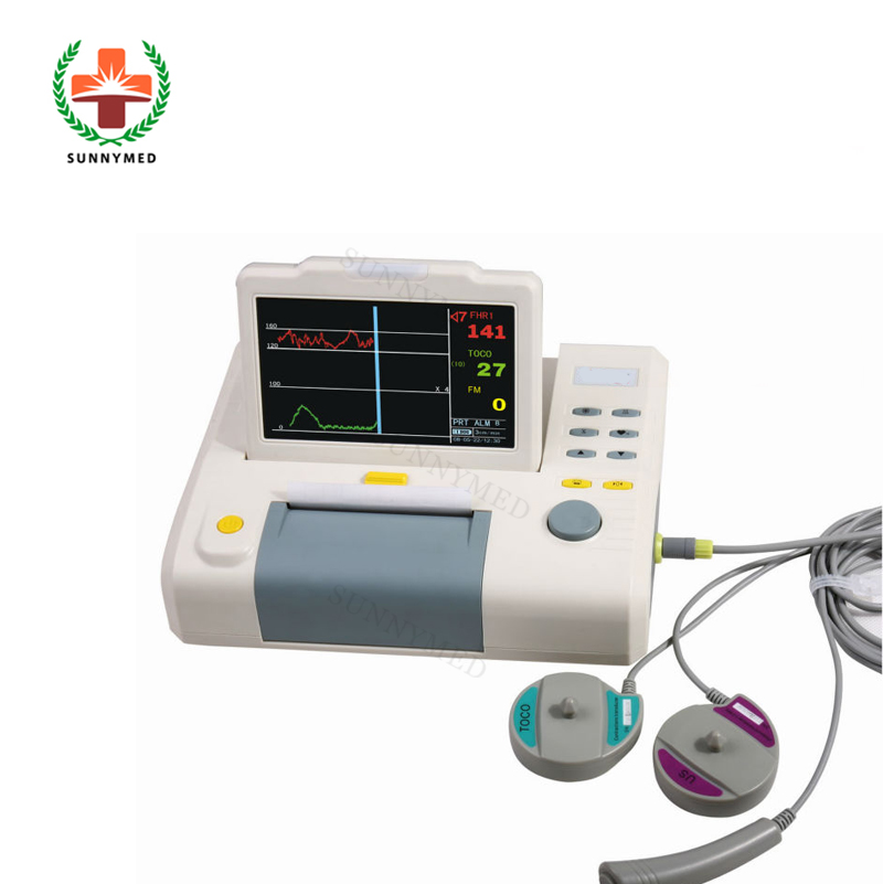 SY-C010-1 Портативный 7 дюймов ЭКГ cardiotocograph машина ФХР Токо близнецы