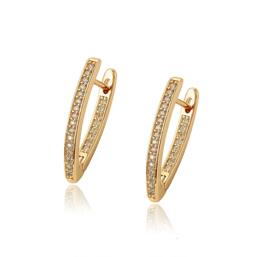 97069 xuping jewelry 18k gold color Synthetic CZ women earrings