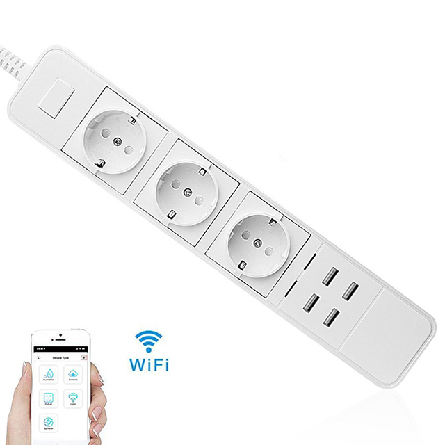 10 лет Быстрая доставка Пользовательский логотип голосового управления IOT smart power strip surge protector