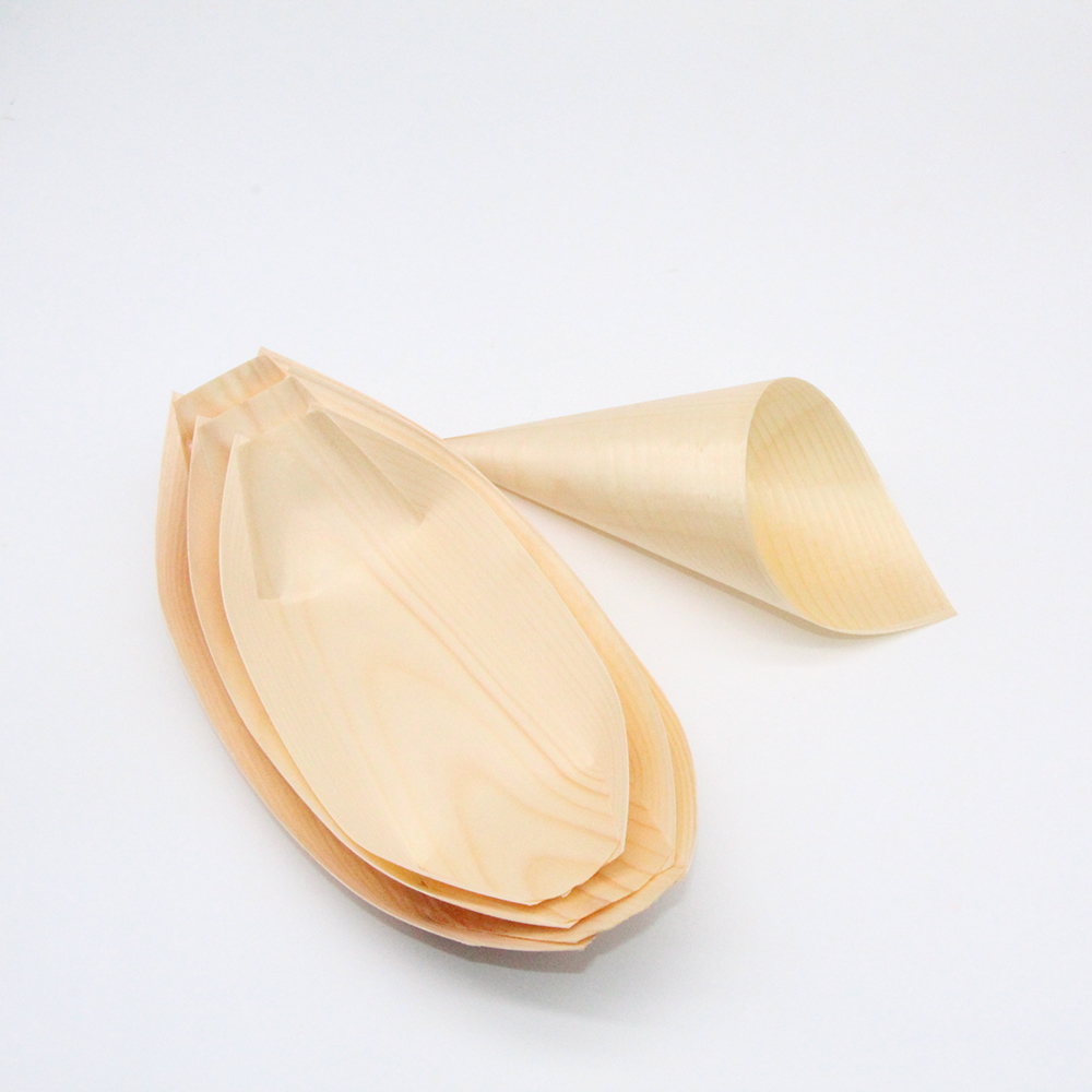 Disposable wood plates wood boats wood cone