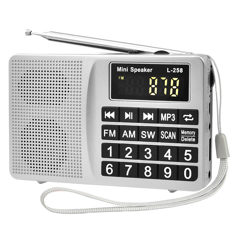 Портативный FM/SW/AM радиоприемник, мини-радио с usb, цифровой динамик, карманное радио в динамике, ПК, телефон, MP3, музыкальный плеер, dj, бас-динамик