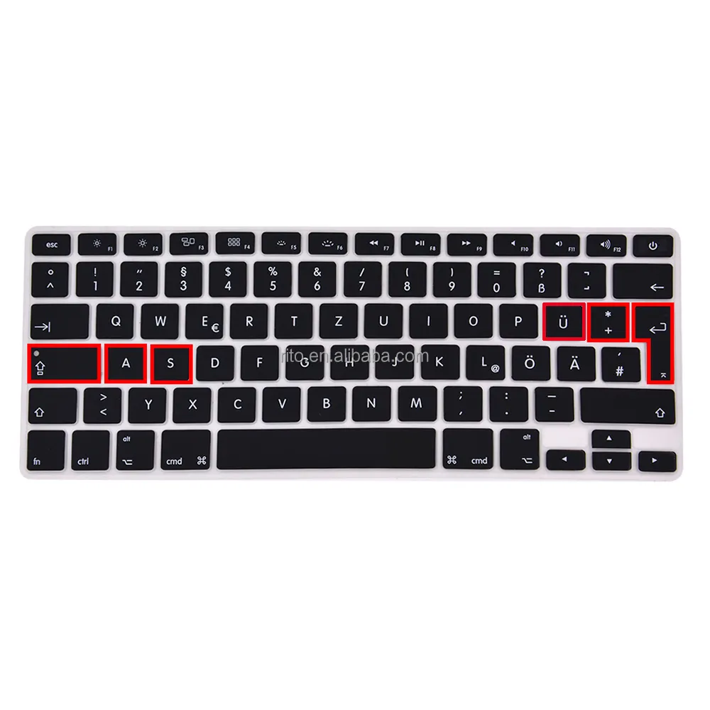 German Version, Mac Keyboard Cover Skin for Macbook Air/Pro 11/12/13/15 inch