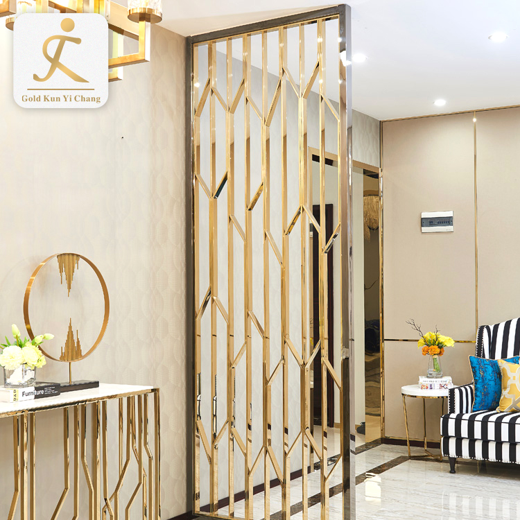 Living Room Sus Lightweight Room Coating Divider Partitions Laser Hollow Cut Metal Stainless Steel Divider Partition Screen