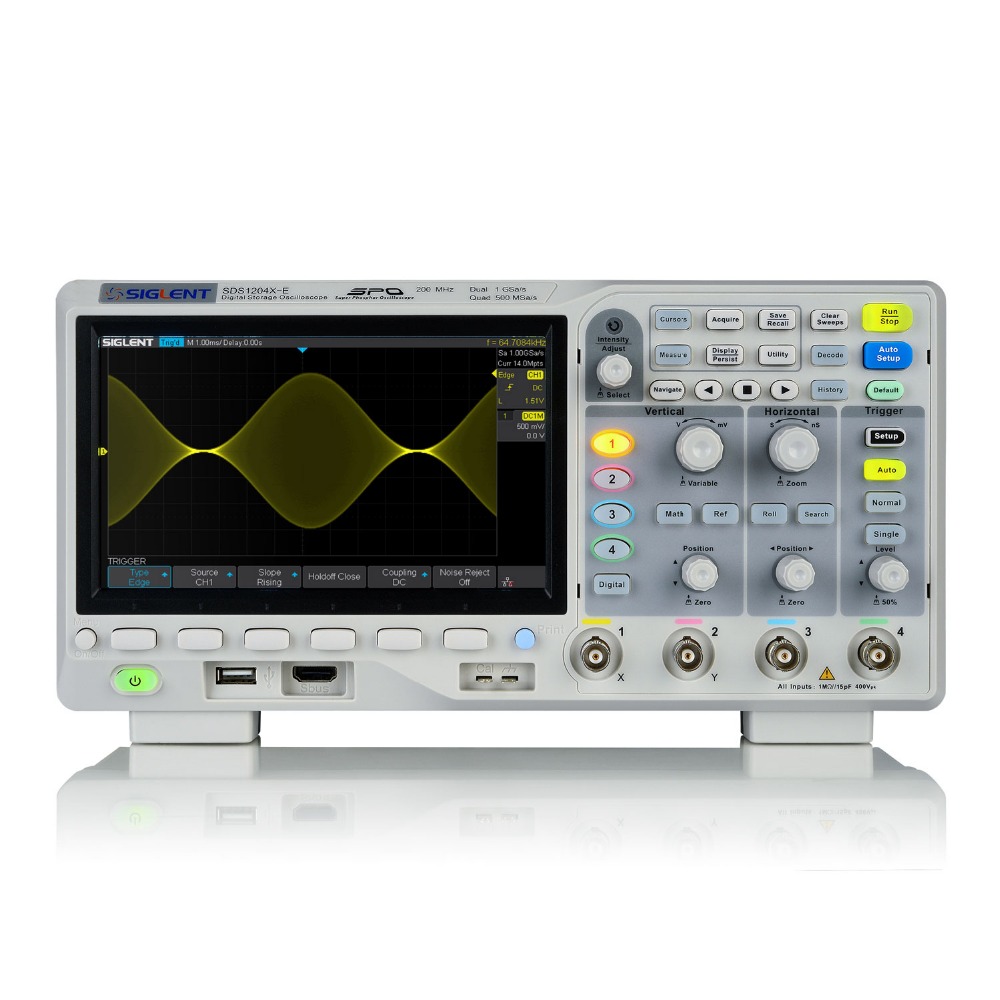 Siglent Новый SDS1204X-E ,200 МГц 4 канала Осциллограф, измерительный инструмент