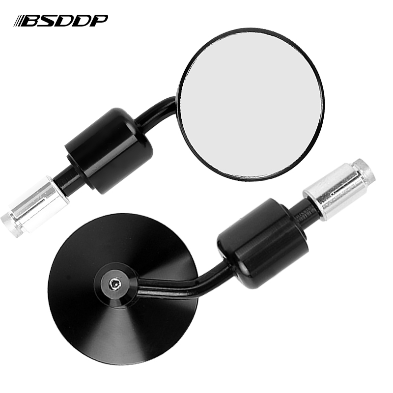 BSDDP-023 1 пара 7/8 "Универсальный круглый Мотоцикл зеркала заднего вида Ручка Бар Конец заднего вида боковые зеркала Новые