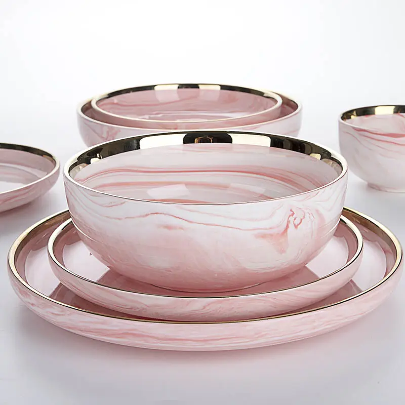 New Design Dinner Set Elegant Crockery, Chinese Tableware Ceramic Bowl Plates, Kitchen Crockery Dinnerware Set>