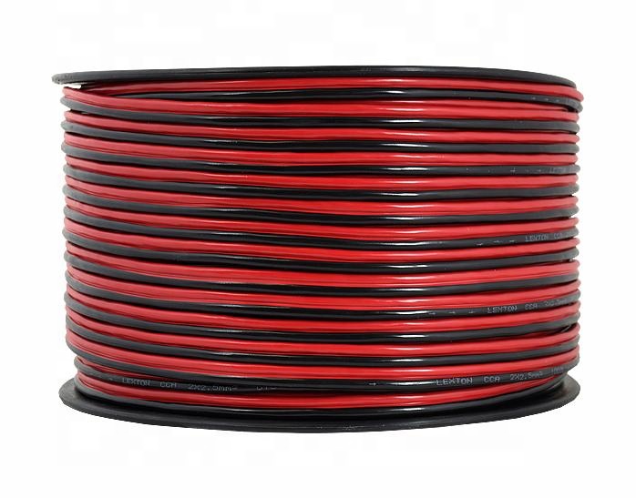 Китай красный и черный 22AWG 2 ядра плоский медный многожильный кабель динамика