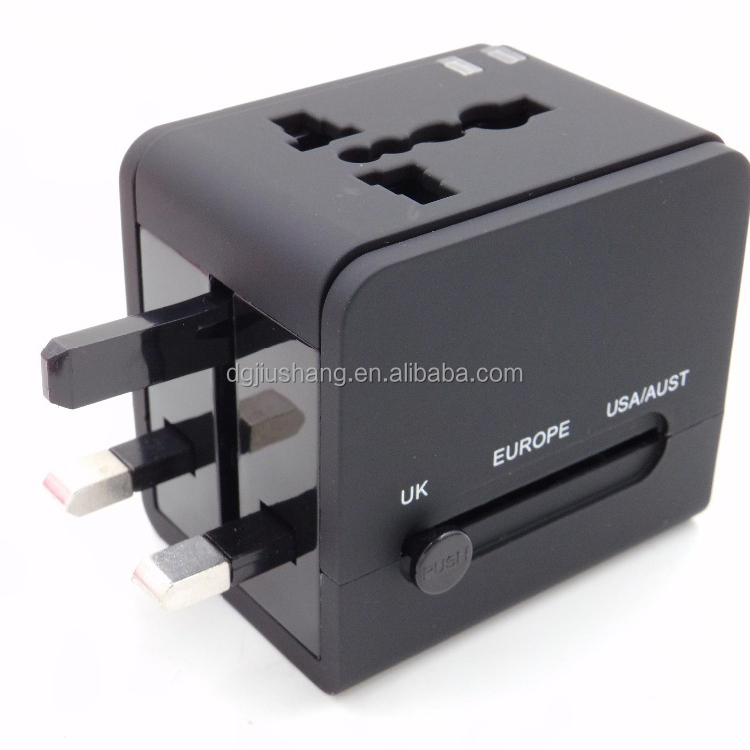 All In One Universal Travel Adapter With 2 USB Ports - Can Be Used As US UK and EU