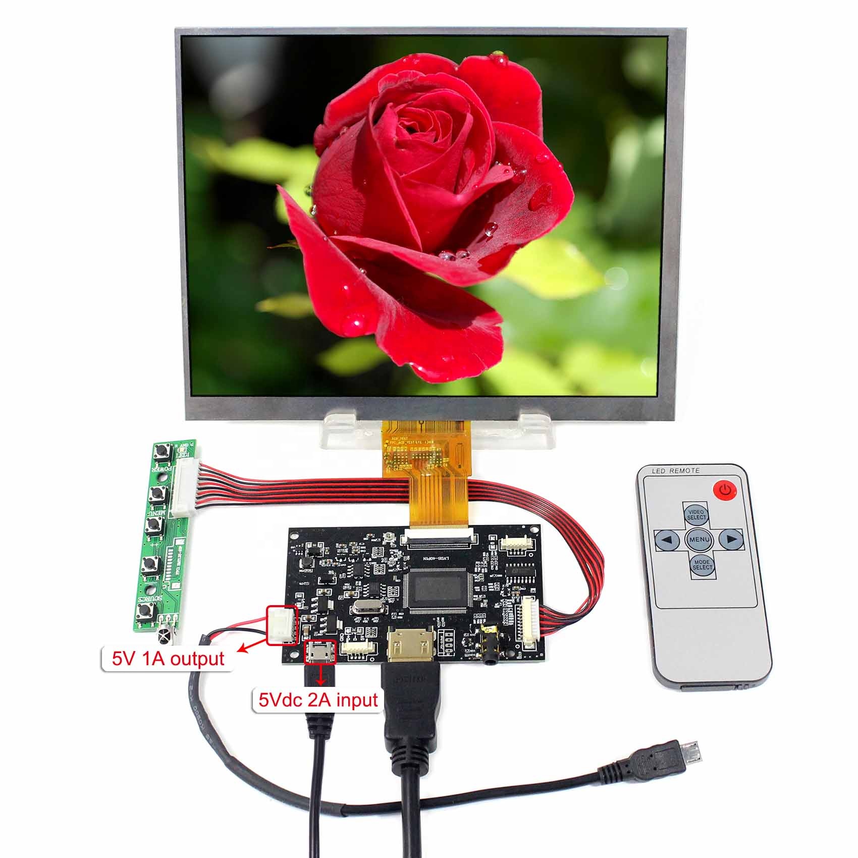 HD MI lcd-плата контроллера VS-TY2660H-V815 с 40P TTL интерфейсом 8 дюймов HJ080IA-01E 1024X768 IPS ЖК-экран