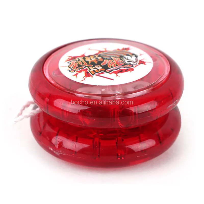 wholesale plastic 6cm transparent red color light up yoyo for children
